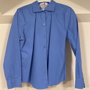 Ann Taylor blue blouse easy care